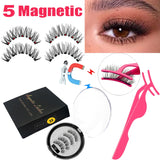 LEKOFO 2020 Magnetic Eyelashes Lot with 5 Magnet Mink Eyelashe Reusable 3D False Eye lashes Makeup faux cils magnetique Tweezers - Love My Store Online