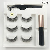 3 pairs of magnetic eyelashes, waterproof magnetic eyeliner and tweezers,  magnet mink eyelashes makeup 3D false eyelashes set - Love My Store Online