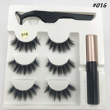 3 pairs of magnetic eyelashes, waterproof magnetic eyeliner and tweezers,  magnet mink eyelashes makeup 3D false eyelashes set - Love My Store Online