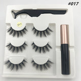 3 pairs of magnetic eyelashes, waterproof magnetic eyeliner and tweezers,  magnet mink eyelashes makeup 3D false eyelashes set - Love My Store Online