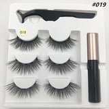 3 pairs of magnetic eyelashes, waterproof magnetic eyeliner and tweezers,  magnet mink eyelashes makeup 3D false eyelashes set - Love My Store Online