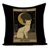 Tarot Card Pattern Cushion Cover Decorative Shar Pei Dog Pillow Case Retro Cat Home Sofa Linen Print Pillows Cover Funda Cojin - Love My Store Online