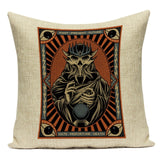 Tarot Card Pattern Cushion Cover Decorative Shar Pei Dog Pillow Case Retro Cat Home Sofa Linen Print Pillows Cover Funda Cojin - Love My Store Online