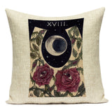 Tarot Card Pattern Cushion Cover Decorative Shar Pei Dog Pillow Case Retro Cat Home Sofa Linen Print Pillows Cover Funda Cojin - Love My Store Online