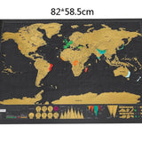 1pc Deluxe Erase World Travel Map Scratch Off World Map Travel Scratch For Map Room Home Office Decoration Wall Stickers - Love My Store Online