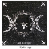 Altar Tarots Cloth Triple Goddess Moon Phases Astrology Tarots Card Divination Special Tablecloth Velvet 19"×19" with Tarots Bag - Love My Store Online