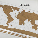 1pc Deluxe Erase World Travel Map Scratch Off World Map Travel Scratch For Map Room Home Office Decoration Wall Stickers - Love My Store Online